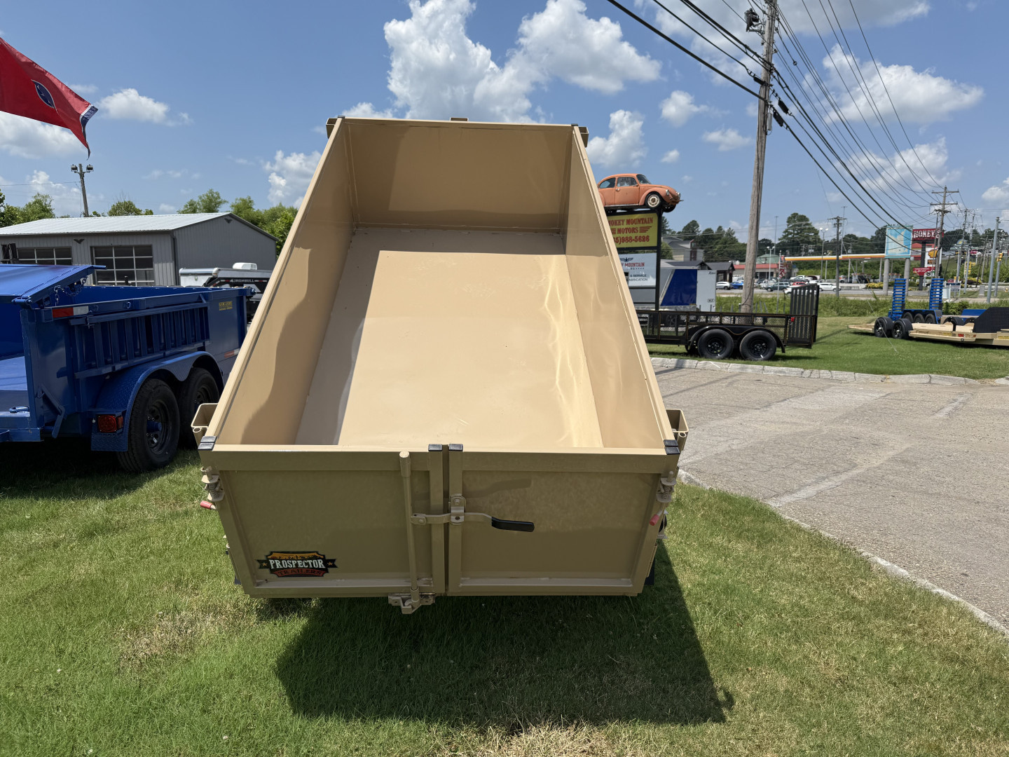 New 2025 Prospector 4X8 MANUAL DUMP 24" SIDES Dump Trailer