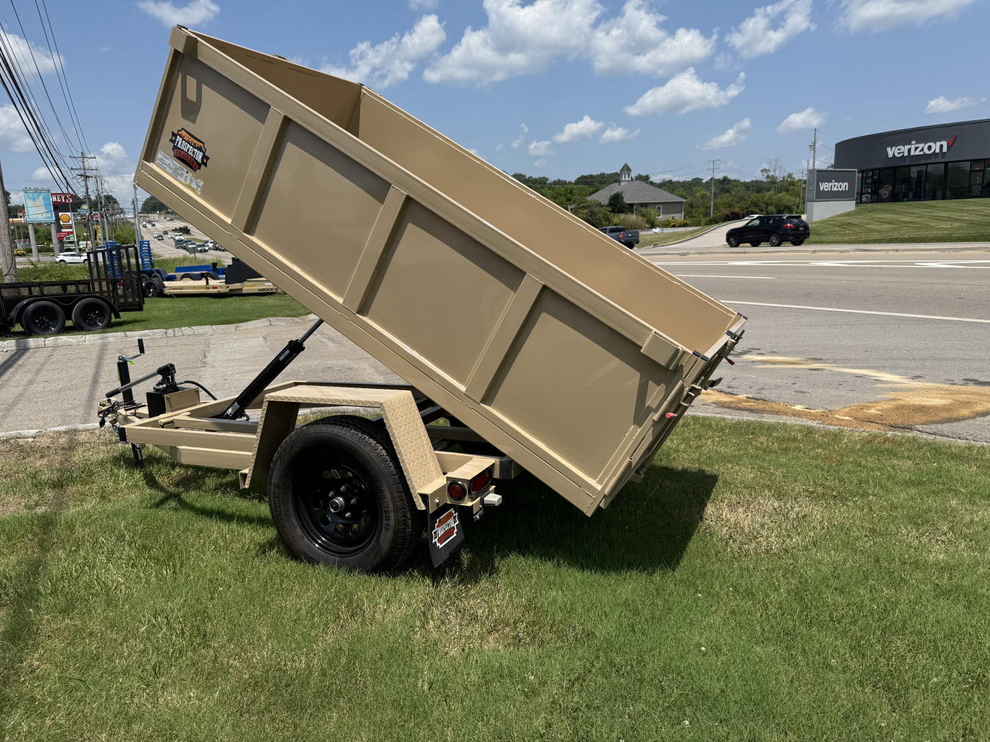 New 2025 Prospector 4X8 MANUAL DUMP 24" SIDES Dump Trailer