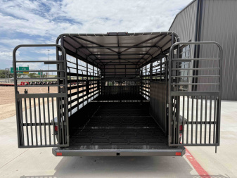 New 2025 Delco 6'8"x20' GN Bar Top Livestock Trailer - B8 Cattleman
