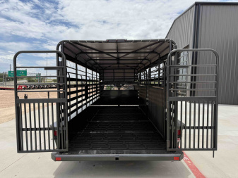 New 2025 Delco 6'8"x20' GN Bar Top Livestock Trailer - B8 Cattleman