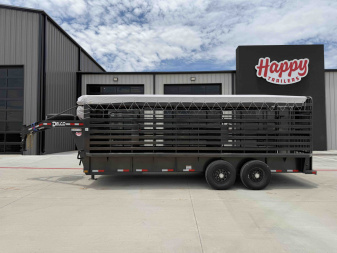 New 2025 Delco 6'8"x20' GN Bar Top Livestock Trailer - B8 Cattleman