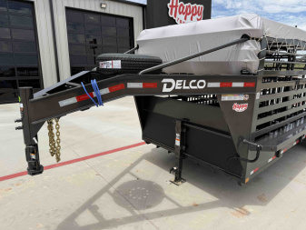 New 2025 Delco 6'8"x20' GN Bar Top Livestock Trailer - B8 Cattleman