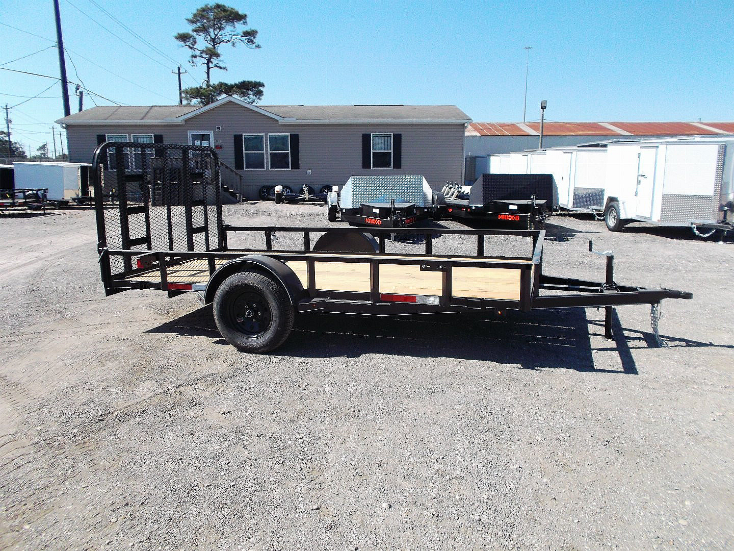 New 2025 J&C TRAILERS 77x12 Single Axle Utility Trailer / C-Channel Wrap Tongue / 2" Bulldog Coupler / 4ft Ramp Gate