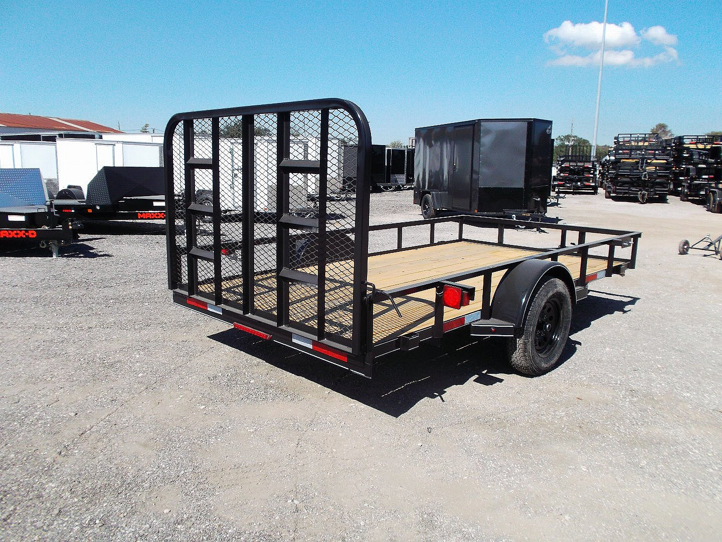 New 2025 J&C TRAILERS 77x12 Single Axle Utility Trailer / C-Channel Wrap Tongue / 2" Bulldog Coupler / 4ft Ramp Gate
