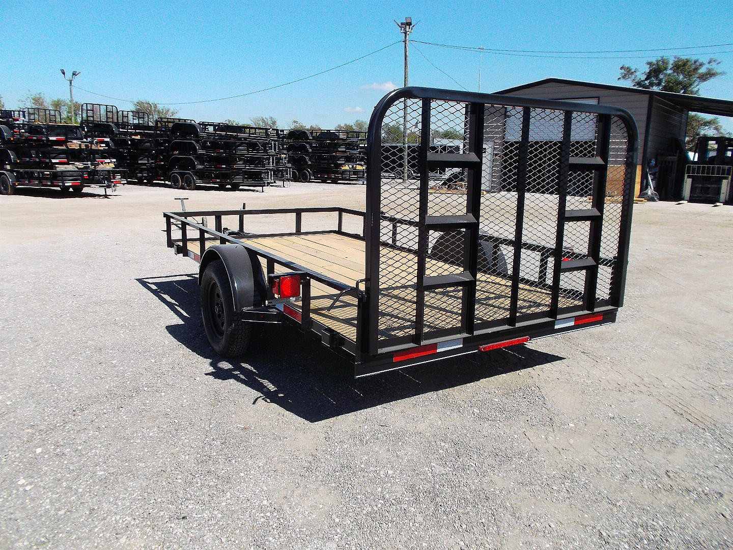 New 2025 J&C TRAILERS 77x12 Single Axle Utility Trailer / C-Channel Wrap Tongue / 2" Bulldog Coupler / 4ft Ramp Gate