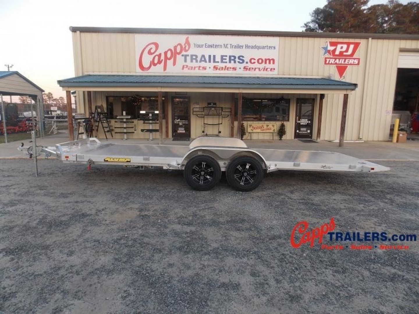 New 2023 ALUMA AL 8220HTILT BLACK RIMS Car Hauler / Racing Trailer
