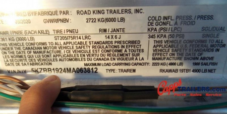 New 2021 Road King RK RKAWAB-19TB1 TOR SS Boat Trailer