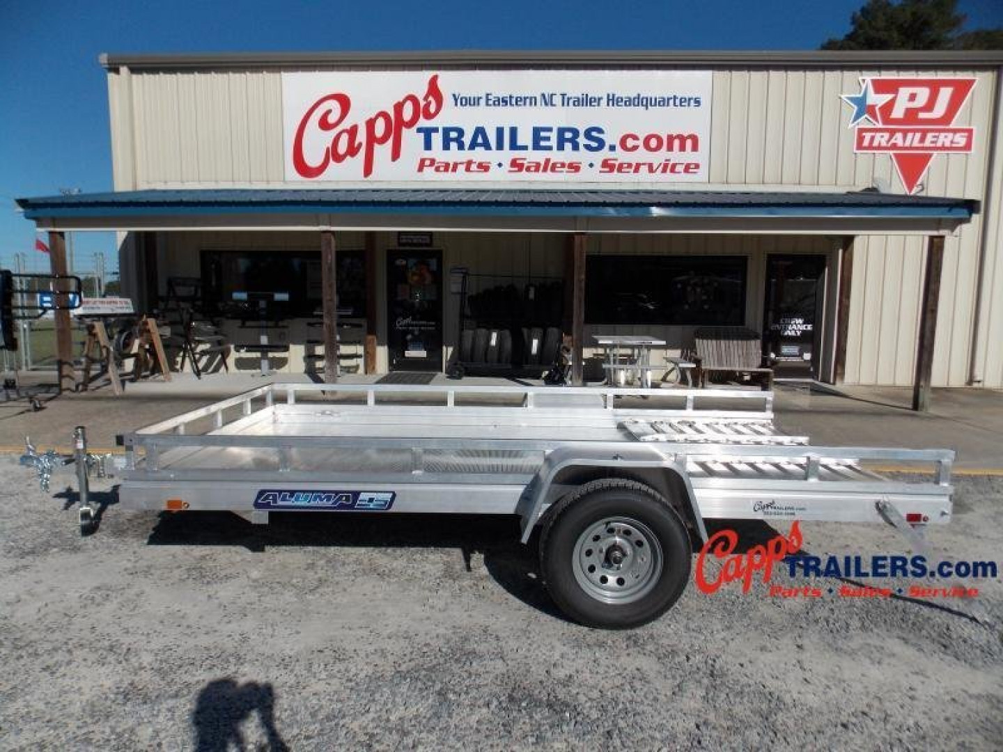 New 2027 Aluma AL 7812ESA-S-TG-LADDER RACK Utility Trailer