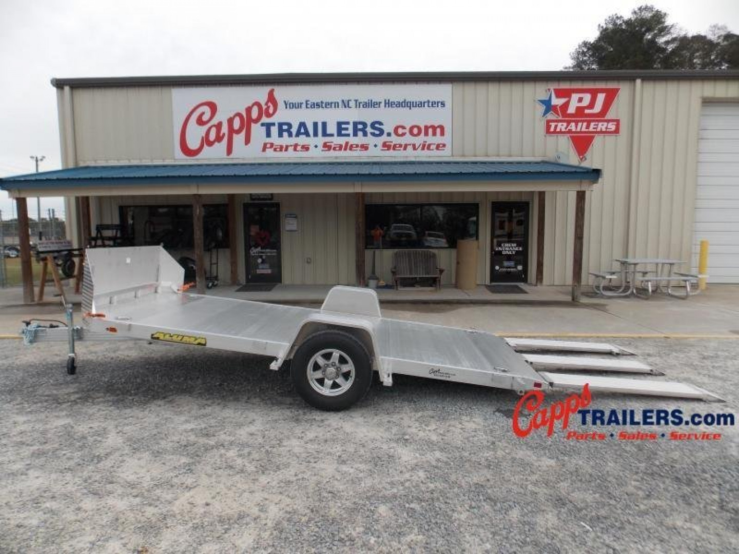 New 2025 ALUMA AL 8214H-TILT-S-EL-RTD Sling Shot PKG Utility Trailer