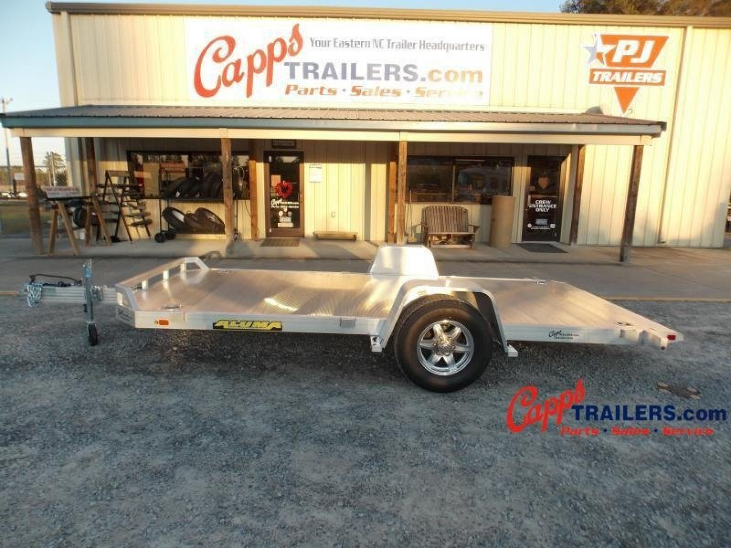 New 2025 ALUMA AL 8214H-TILT-S-EL-RTD Sling Shot PKG Utility Trailer