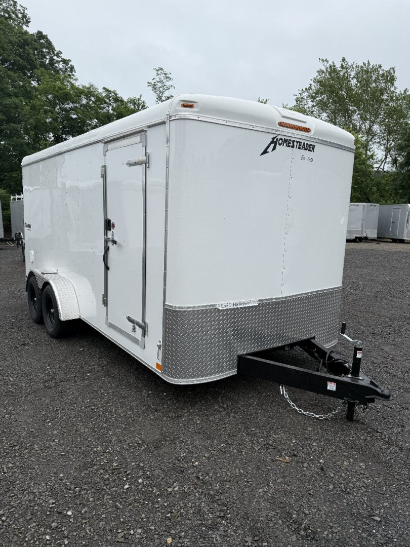 New 2025 Homesteader 7x16 Cargo Trailer - Swing Door - WHITE