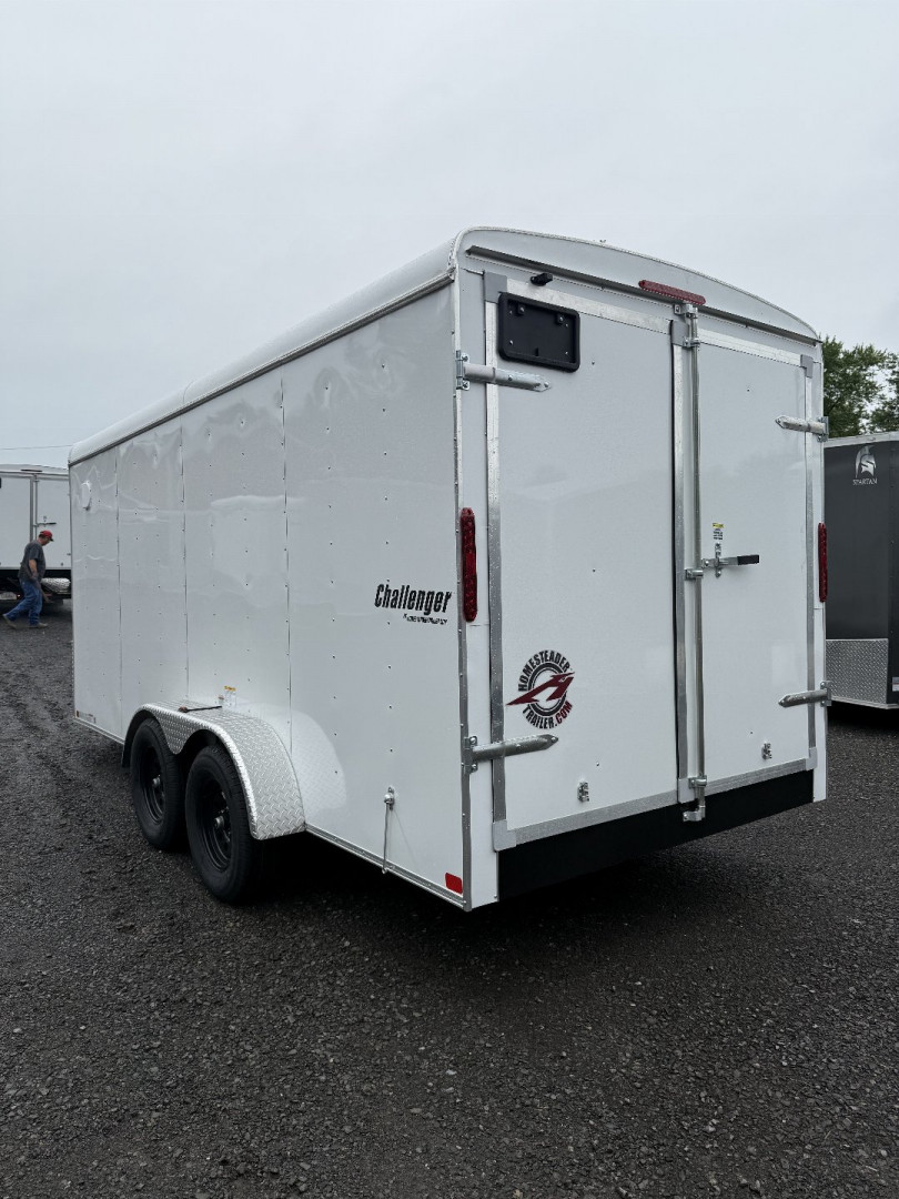 New 2025 Homesteader 7x16 Cargo Trailer - Swing Door - WHITE