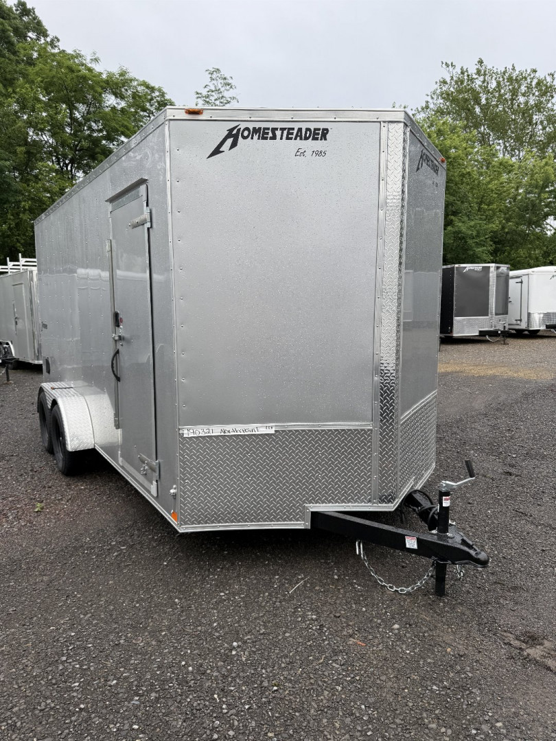 New 2025 Homesteader 7x16IT V-Nose - 7' Interior - SILVER Enclosed Trailer
