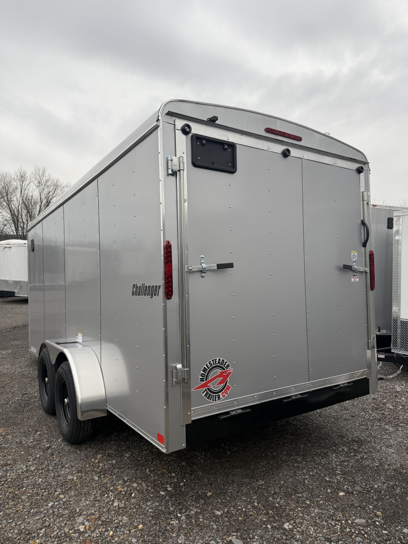 New 2026 Homesteader - 7x16 RAMP Door -SILVER - 5.2k Axles - POLYCOR