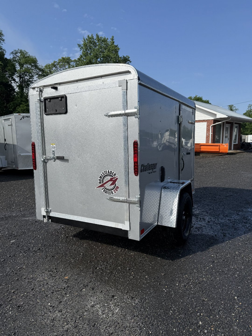New 2025 Homesteader 5x8 SWING Door - Enclosed Trailer - SILVER