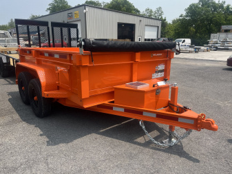 New 2025 BELMONT 6x10 Dump Trailer - 10K - ORANGE - TARP - SOLAR CHARGER