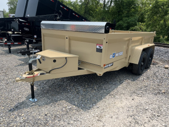 New 2026 BWise 6x12 10K Dump Trailer w/ Ramps & Tarp Kit - Desert Tan