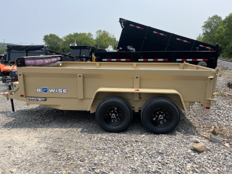 New 2026 BWise 6x12 10K Dump Trailer w/ Ramps & Tarp Kit - Desert Tan