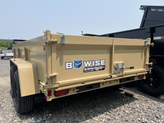 New 2026 BWise 6x12 10K Dump Trailer w/ Ramps & Tarp Kit - Desert Tan