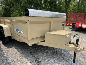 New 2026 BWise 6x12 10K Dump Trailer w/ Ramps & Tarp Kit - Desert Tan