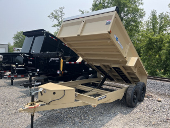 New 2026 BWise 6x12 10K Dump Trailer w/ Ramps & Tarp Kit - Desert Tan