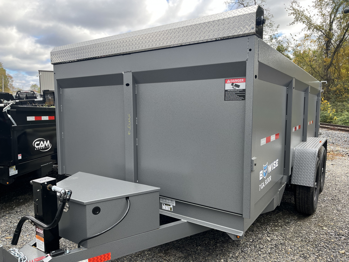 New 2026 BWise 7x14 -14K Dump Trailer - Hammertone Gray- Ramps - Tarp Kit - 44" SIDES