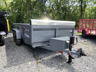 New 2026 BWise 7x14 -14K Dump Trailer - Ramps - Tarp Kit - Hammertone Gray
