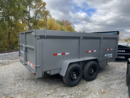 New 2026 BWise 7x14 -14K Dump Trailer - Hammertone Gray- Ramps - Tarp Kit - 44  SIDES
