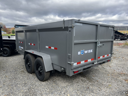 New 2026 BWise 7x14 -14K Dump Trailer - Hammertone Gray- Ramps - Tarp Kit - 44" SIDES