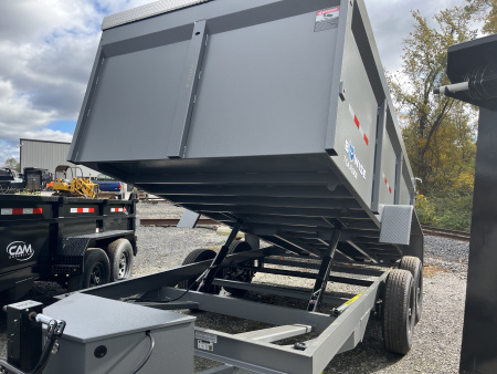 New 2026 BWise 7x14 -14K Dump Trailer - Hammertone Gray- Ramps - Tarp Kit - 44" SIDES