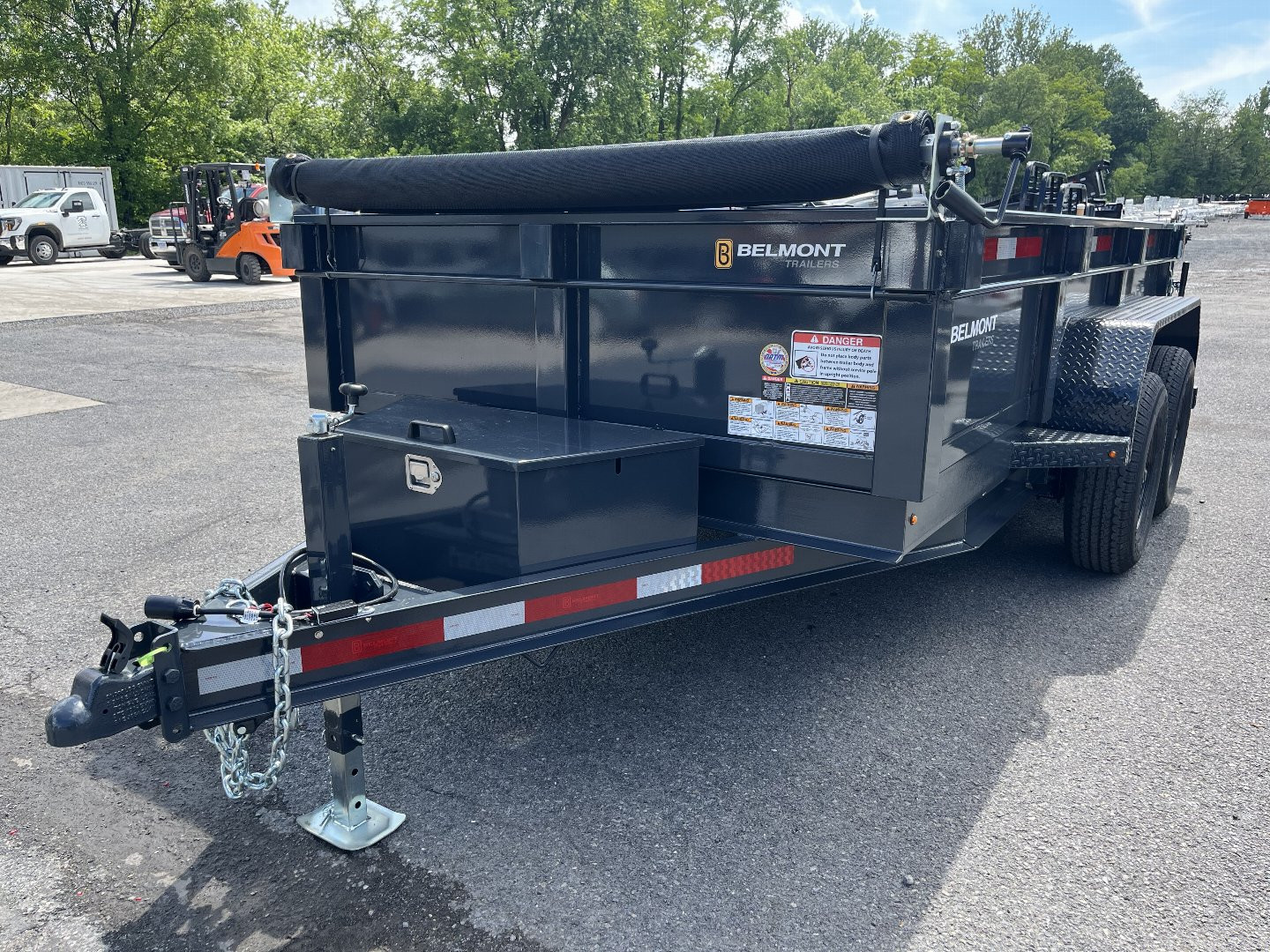 New 2025 BELMONT 6x12 Dump Trailer - 10K - CHARCOAL - TARP KIT