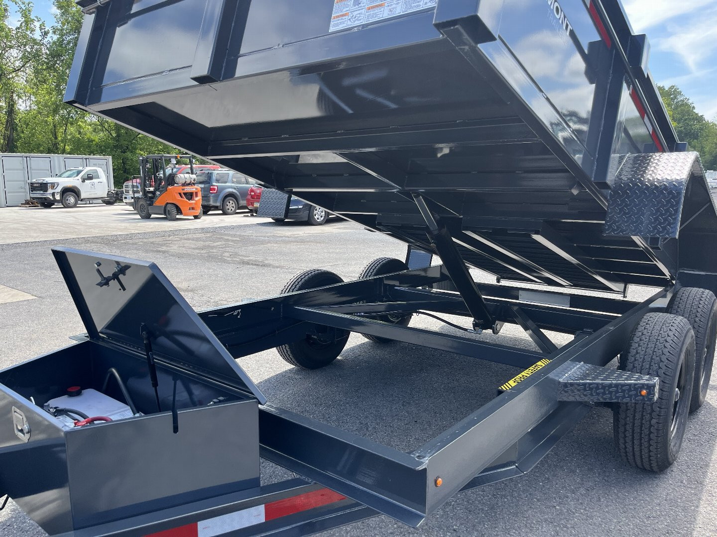 New 2025 BELMONT 6x12 Dump Trailer - 10K - CHARCOAL - TARP KIT