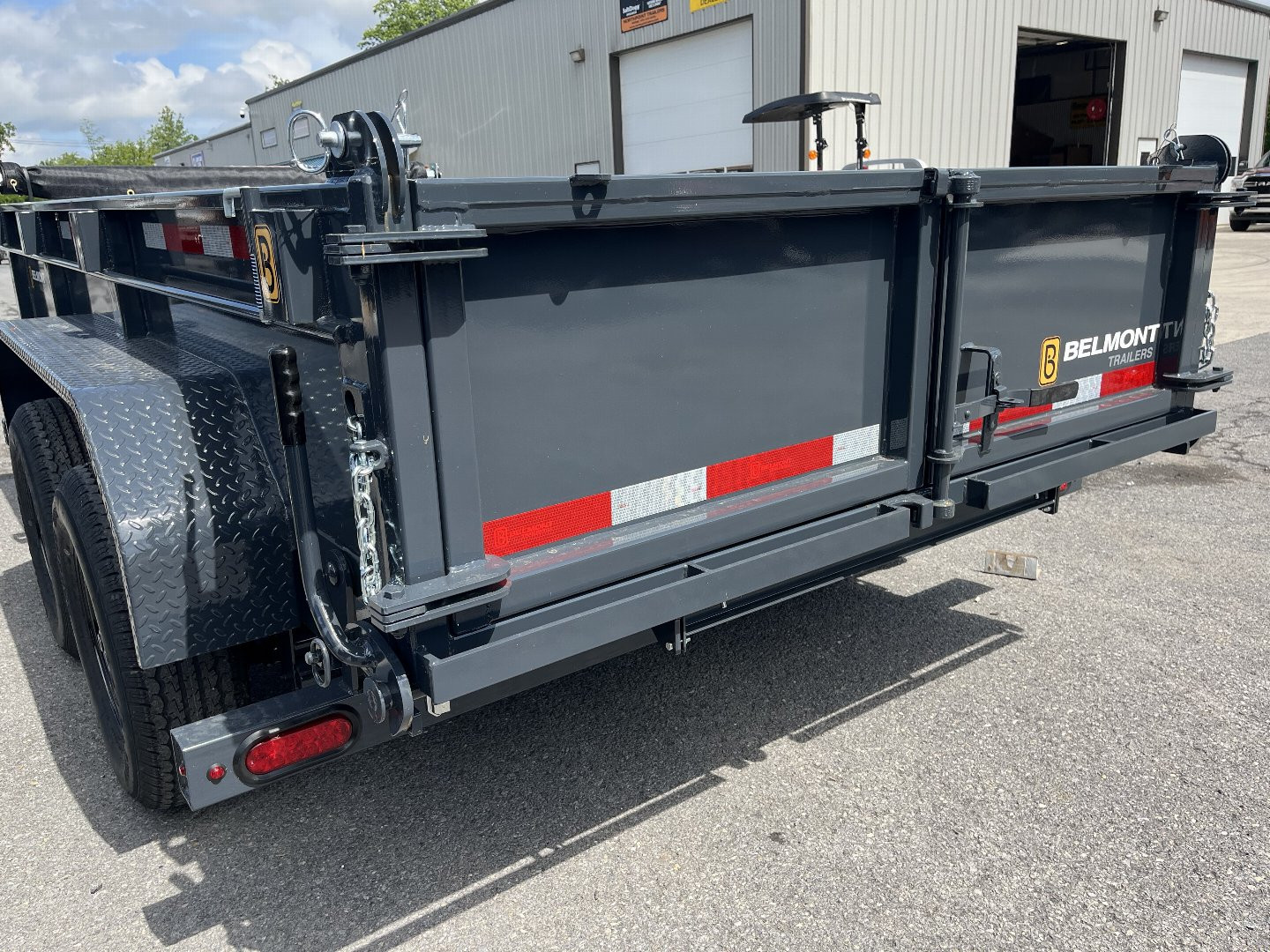 New 2025 BELMONT 6x12 Dump Trailer - 10K - CHARCOAL - TARP KIT