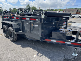 New 2025 BELMONT 6x12 Dump Trailer - 10K - CHARCOAL - TARP KIT