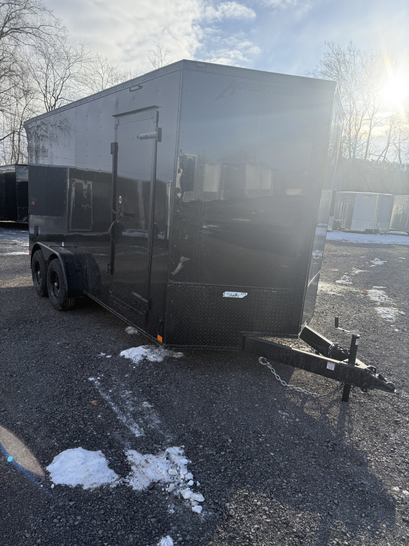 New 2026 Homeseader 7x16IH V-Nose - HD PACKAGE - 7' Interior - BLACK POLYCOR - BLACKOUT - REAR SPOILER