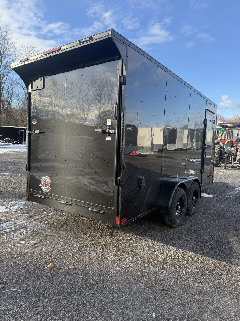 New 2026 Homeseader 7x16IH V-Nose - HD PACKAGE - 7' Interior - BLACK POLYCOR - BLACKOUT - REAR SPOILER