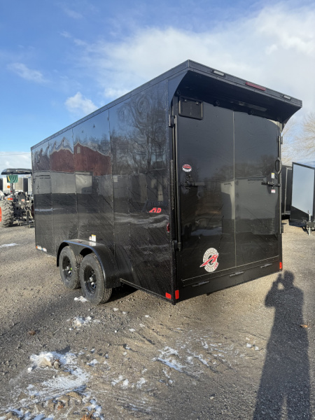 New 2026 Homeseader 7x16IH V-Nose - HD PACKAGE - 7' Interior - BLACK POLYCOR - BLACKOUT - REAR SPOILER