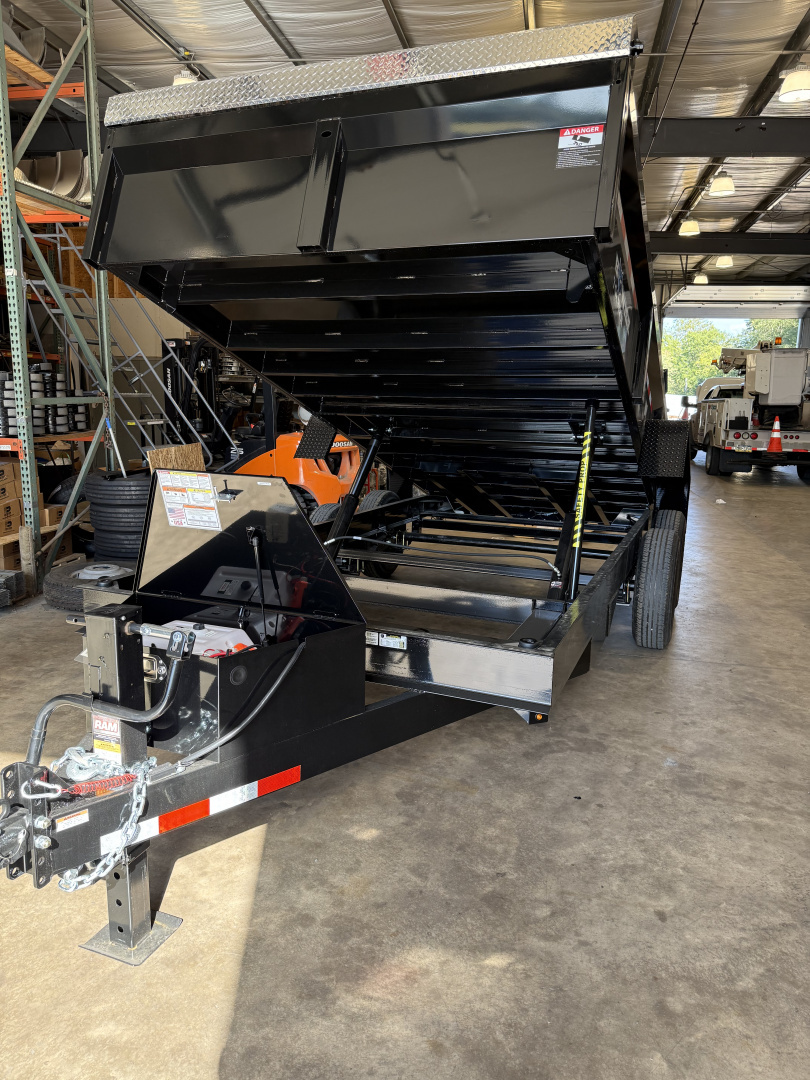 New 2026 BWISE 7x16 -14K Dump Trailer - BLACK - RAMPS - TARP KIT
