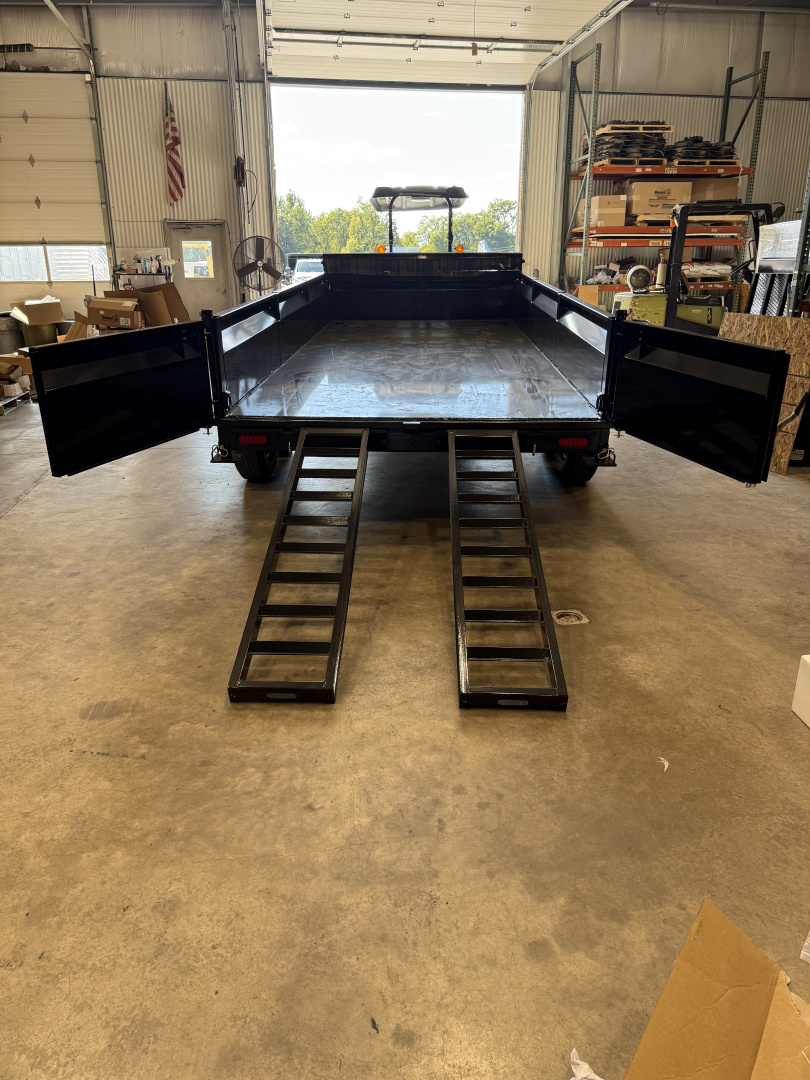 New 2026 BWISE 7x16 -14K Dump Trailer - BLACK - RAMPS - TARP KIT