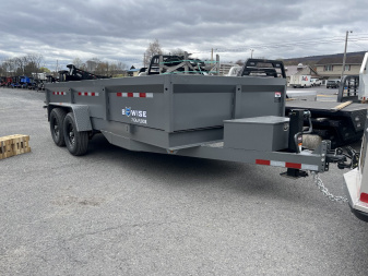 New 2025 BWise 7x16 -14K Dump Trailer - Hammertone - Ramps