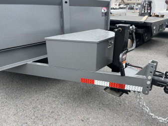 New 2025 BWise 7x16 -14K Dump Trailer - Hammertone - Ramps