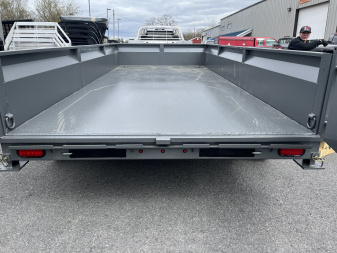 New 2025 BWise 7x16 -14K Dump Trailer - Hammertone - Ramps