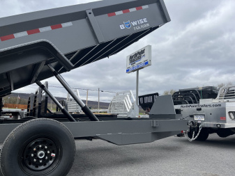 New 2025 BWise 7x16 -14K Dump Trailer - Hammertone - Ramps