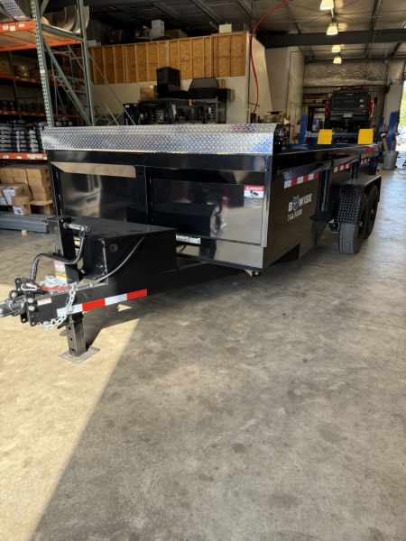 New 2026 BWISE 7x16 -14K Dump Trailer - BLACK - RAMPS - TARP KIT