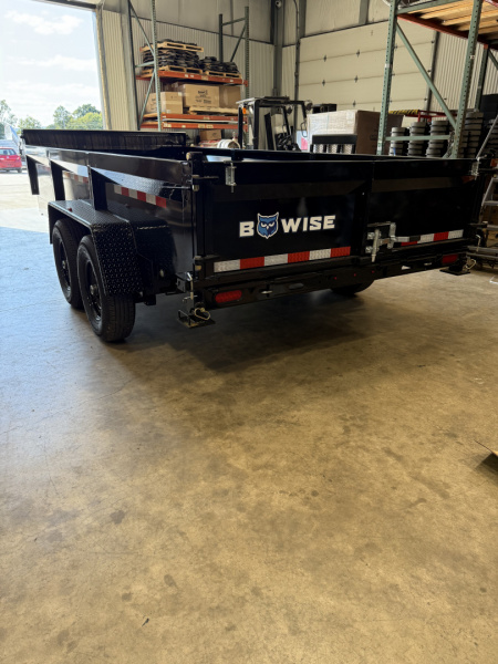 New 2026 BWISE 7x16 -14K Dump Trailer - BLACK - RAMPS - TARP KIT