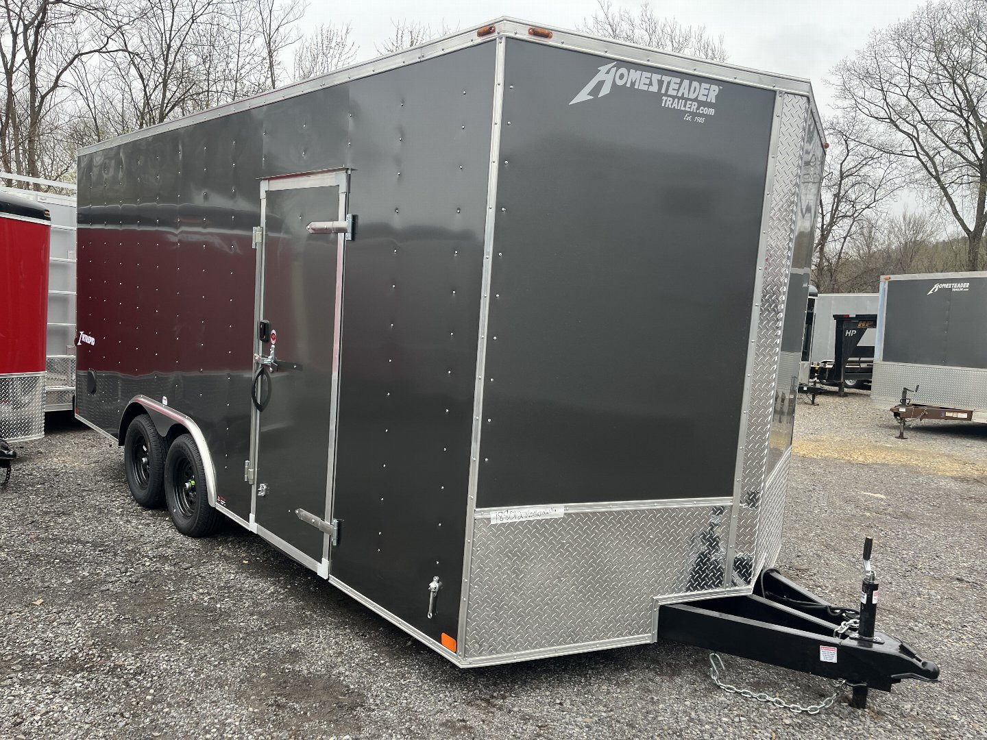 New 2025 Homesteader 8x18 V-Nose - 84" Interior - CHARCOAL GRAY Cargo / Enclosed Trailer