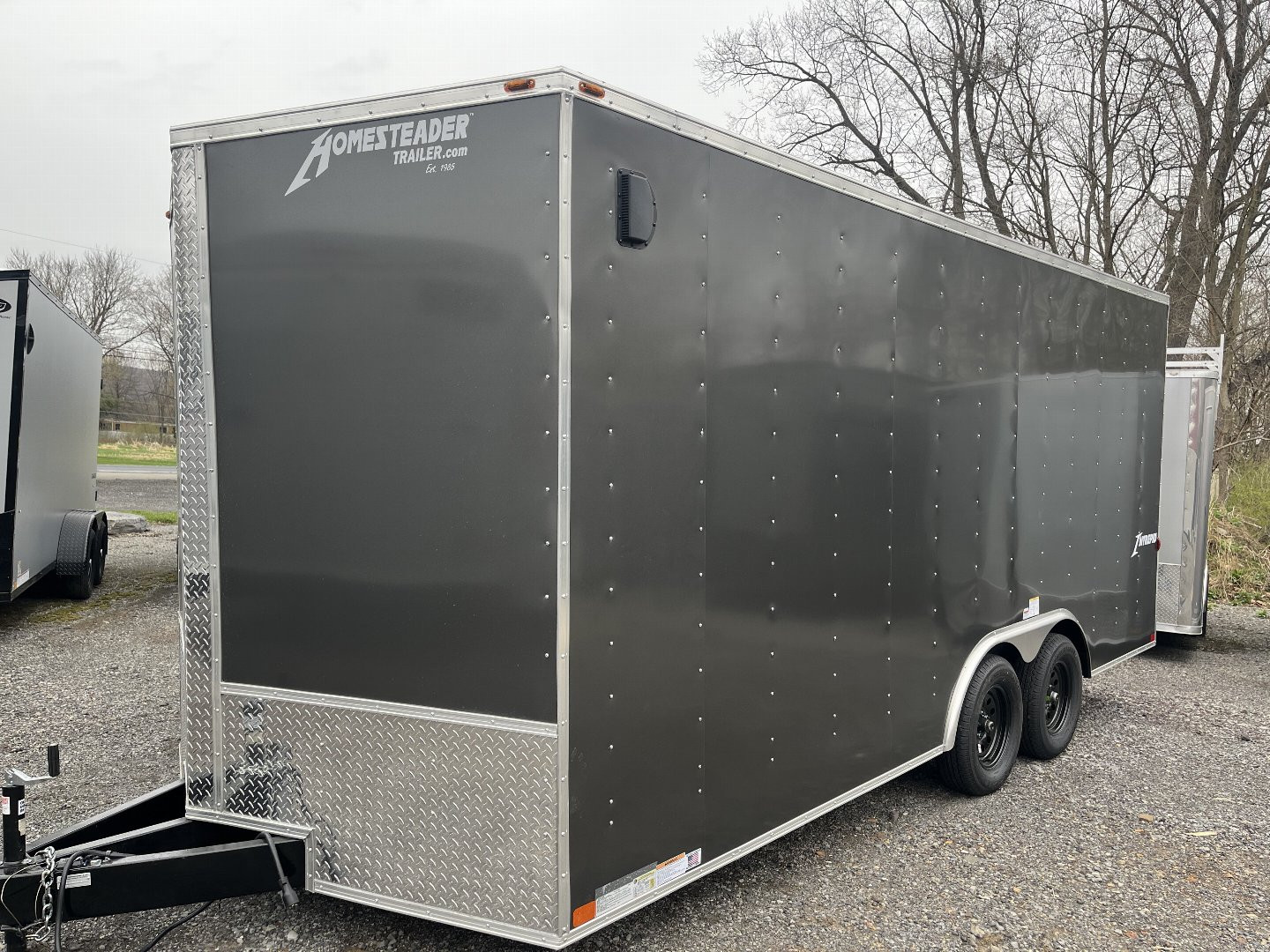 New 2025 Homesteader 8x18 V-Nose - 84" Interior - CHARCOAL GRAY Cargo / Enclosed Trailer