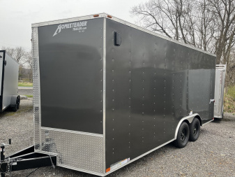 New 2025 Homesteader 8x18 V-Nose - 84" Interior - CHARCOAL GRAY Cargo / Enclosed Trailer