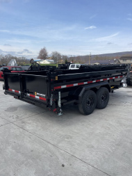 New 2025 Belmont 7x14-14K - Front Telescopic Cylinder - Dump Trailer w/ Ramps - Tarp - Hydraulic Jack
