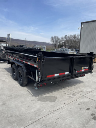 New 2025 Belmont 7x14-14K - Front Telescopic Cylinder - Dump Trailer w/ Ramps - Tarp - Hydraulic Jack